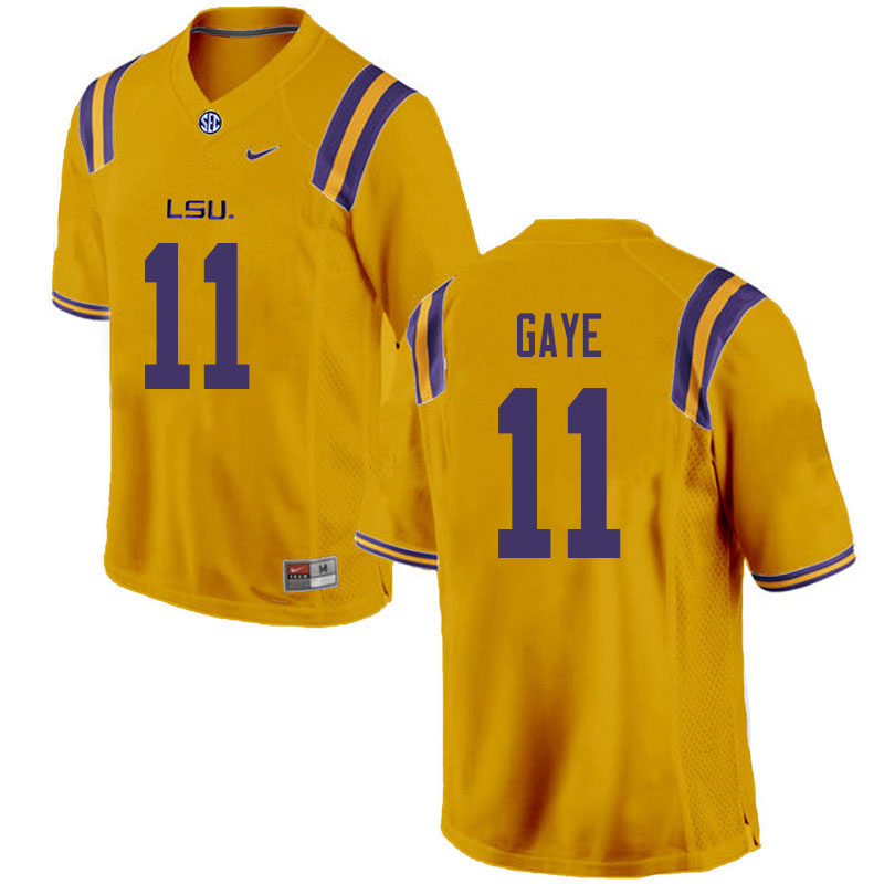 Men #11 Ali Gaye LSU Tigers College Football Jerseys Sale-Gold